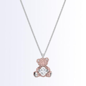 Swarovski Teddy Bear Heartbeat Bear Necklace Clavicle Chain